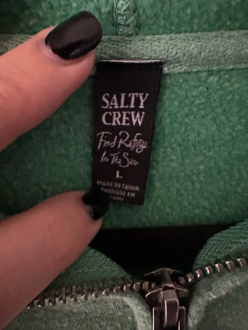 Salty Crew Green Hoodie with Shark Graphic - Picture 4 of 8